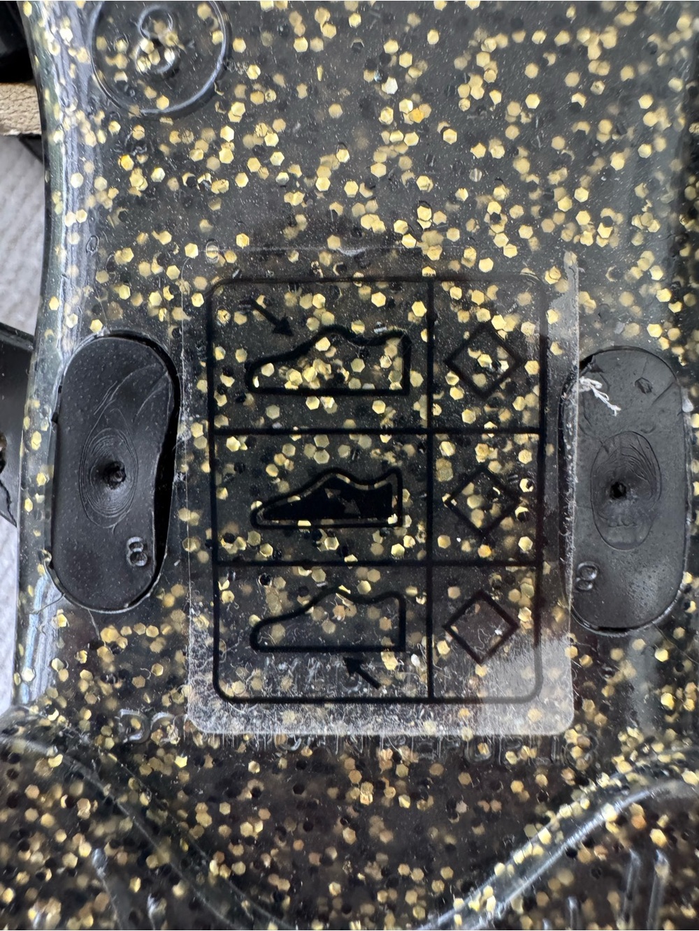 Jack Rogers Black and Gold Jelly Women's Sandals - Picture 4 of 6